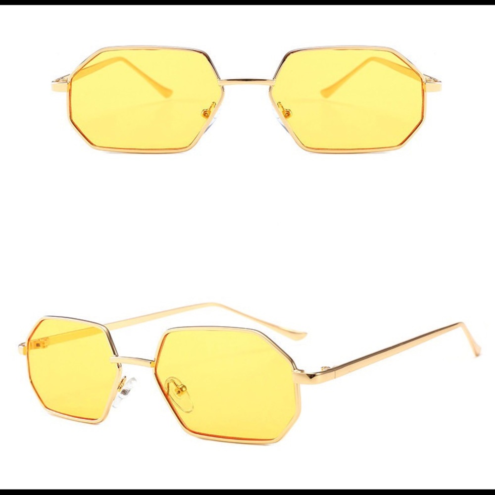 Gentleman Apparels Yellow Heptagon Sunglasses